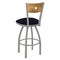 Holland Bar Stool Co 25" Swivel Counter Stool, Nickel Finish, Med Back, Canter Twilight Seat 83025ANMedMplB002 - alternate 2